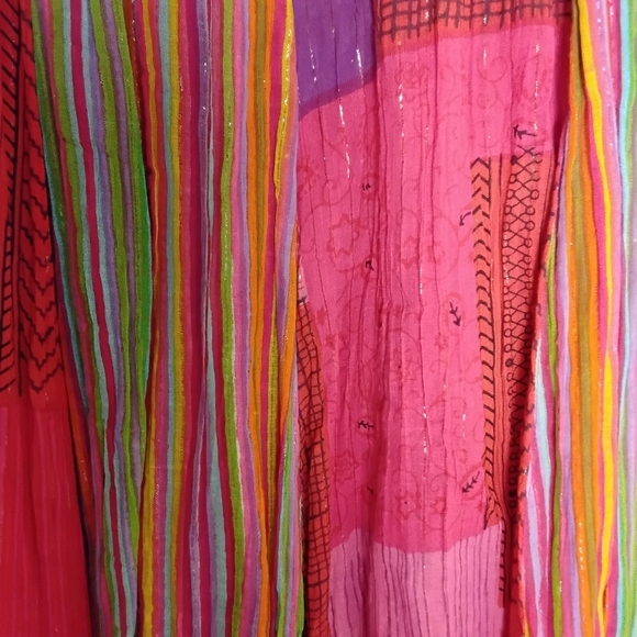 Soft Surroundings Women's XS Colorful Boho Peasant Pull-on Striped Maxi Skirt - Picture 5 of 6